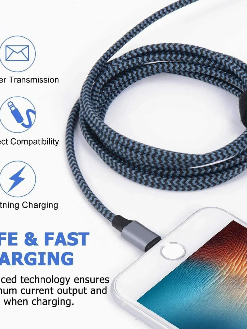 Sundix iPhone Charger, 2Pack 9ft Litening Cable iPhone Charger Cable